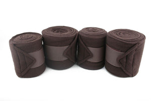 Fleece Polo Bandages Stable/Travel Set Brown