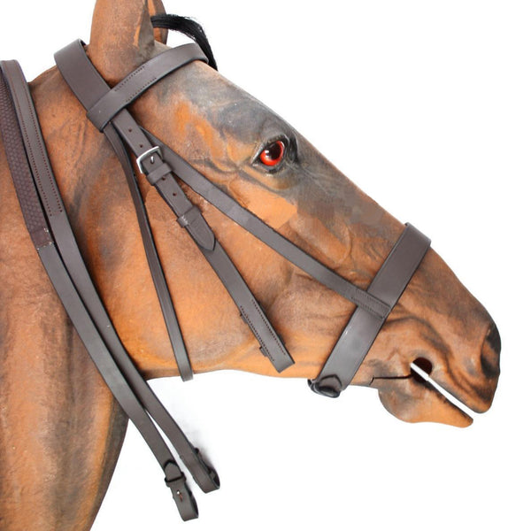Wide Plain Leather Hunter Bridle Brown