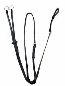 Leather Running Martingale Stop and Rein Set Black