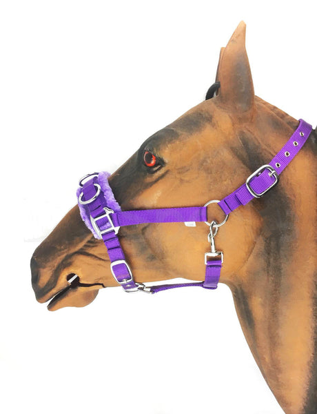 Fluffy Nylon Lunging/Lunge Cavesson Purple
